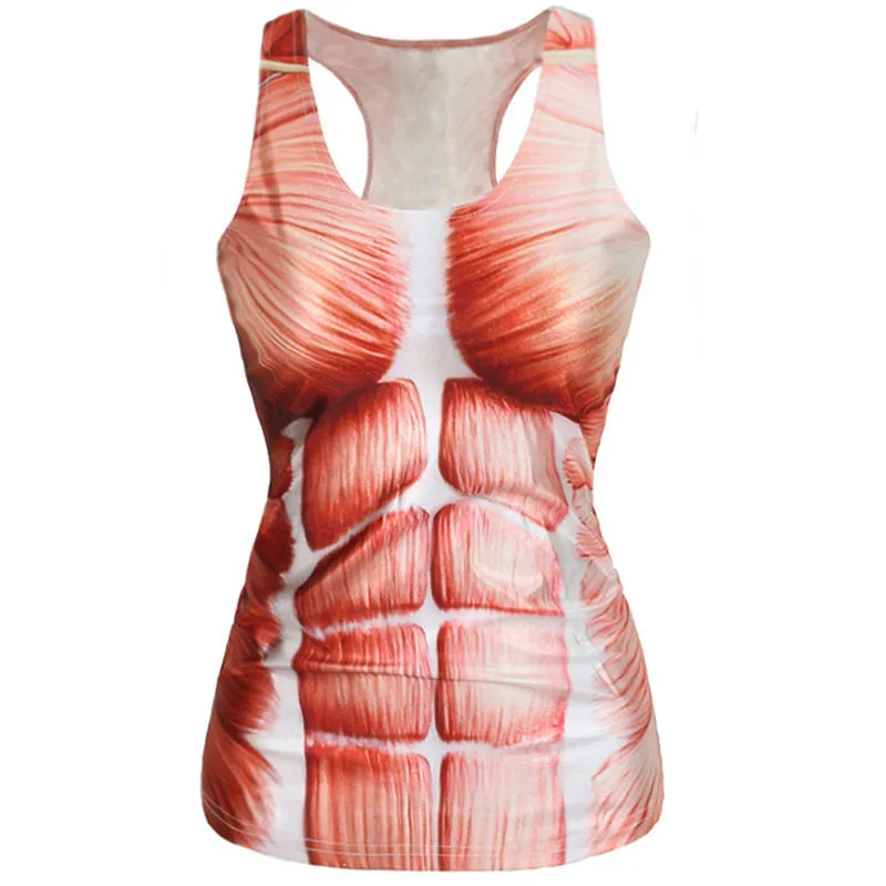 Модные летние топы классные женские 3d жилеты многоцветная Готическая панковская