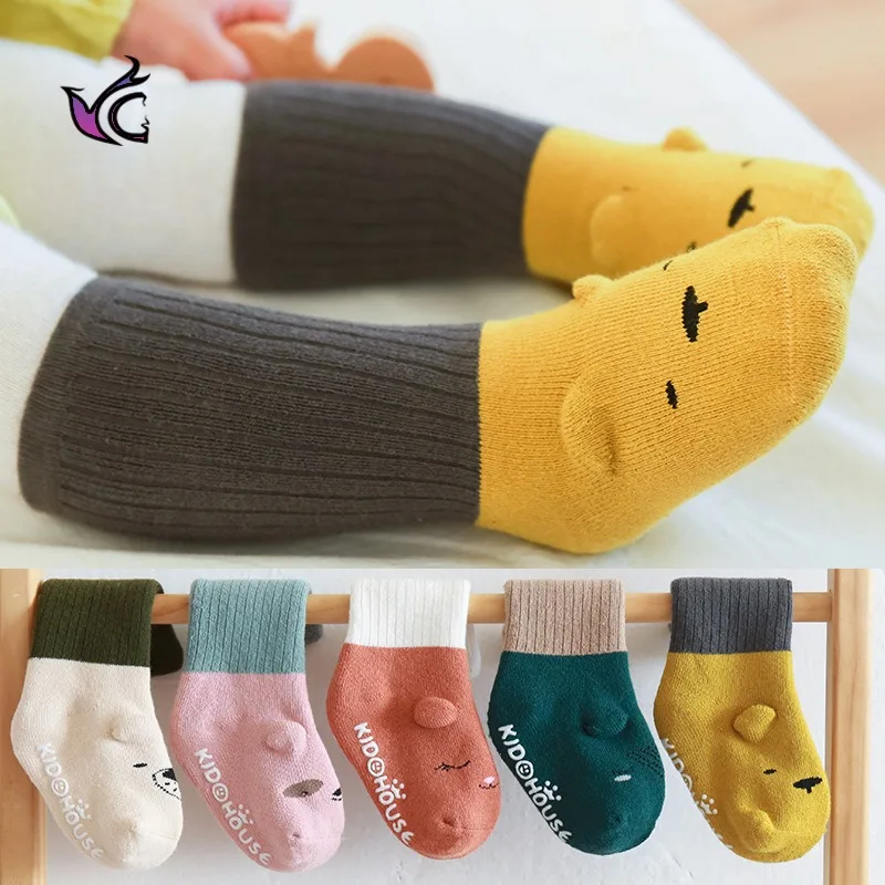 

Yg New Winter Baby Socks Thickened Socks Baby Middle Tube Three-dimensional Color Matching Newborn Non Slip Floor Socks