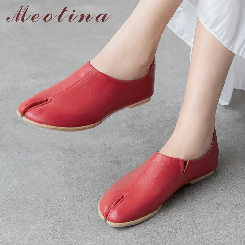 Туфли Meotina женские из натуральной кожи балетки на плоской подошве мягкие лоферы
