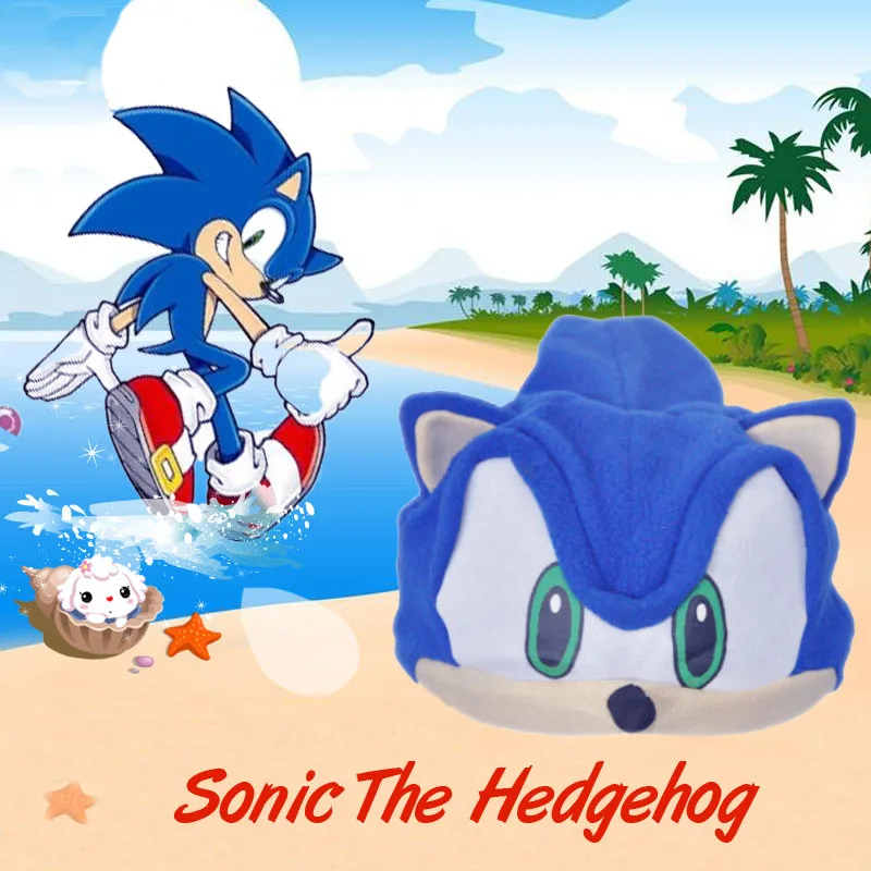 1pc Anime Sonic Hedgehog Hair Cosplay Hat Headgear Fleece Cap Plush Costumes For Children Boys Girls Cute Hats | Игрушки и хобби