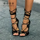 Plus 43 Shoes Clearance Women High Heels Sandals Hollow Out Lace Up Sapato Femininos Open Toe Sexy Party Pumps Zapatos Mujer