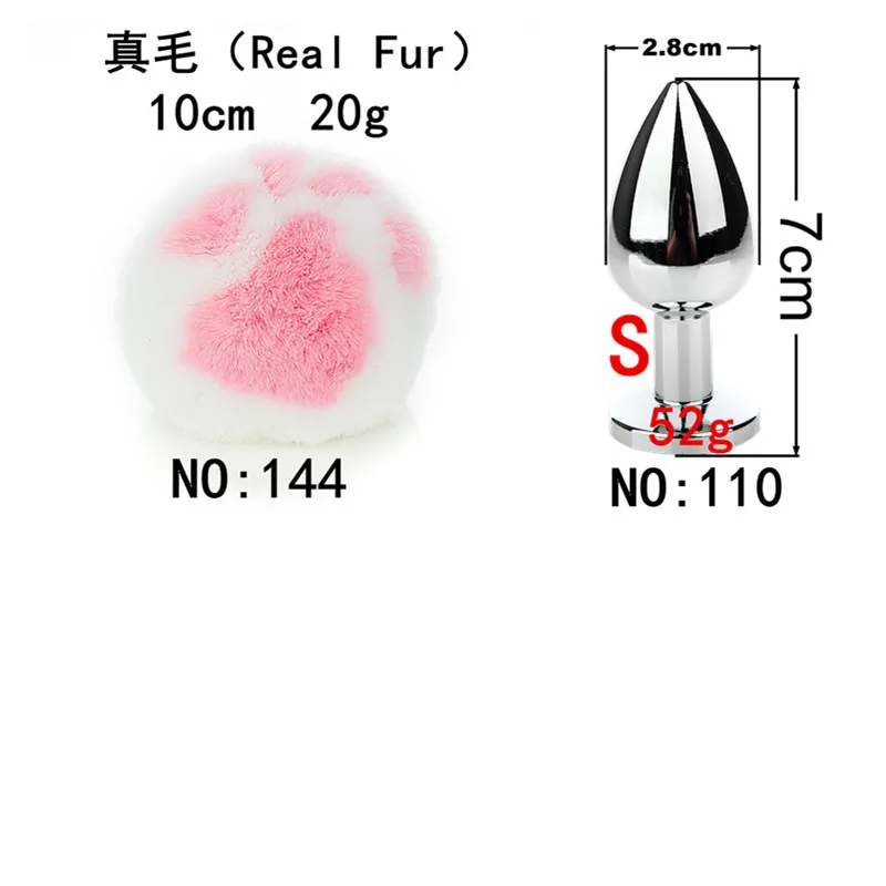 Настоящие волосы белый кошачий коготь Съемный Хвост Кролика анус вилка для