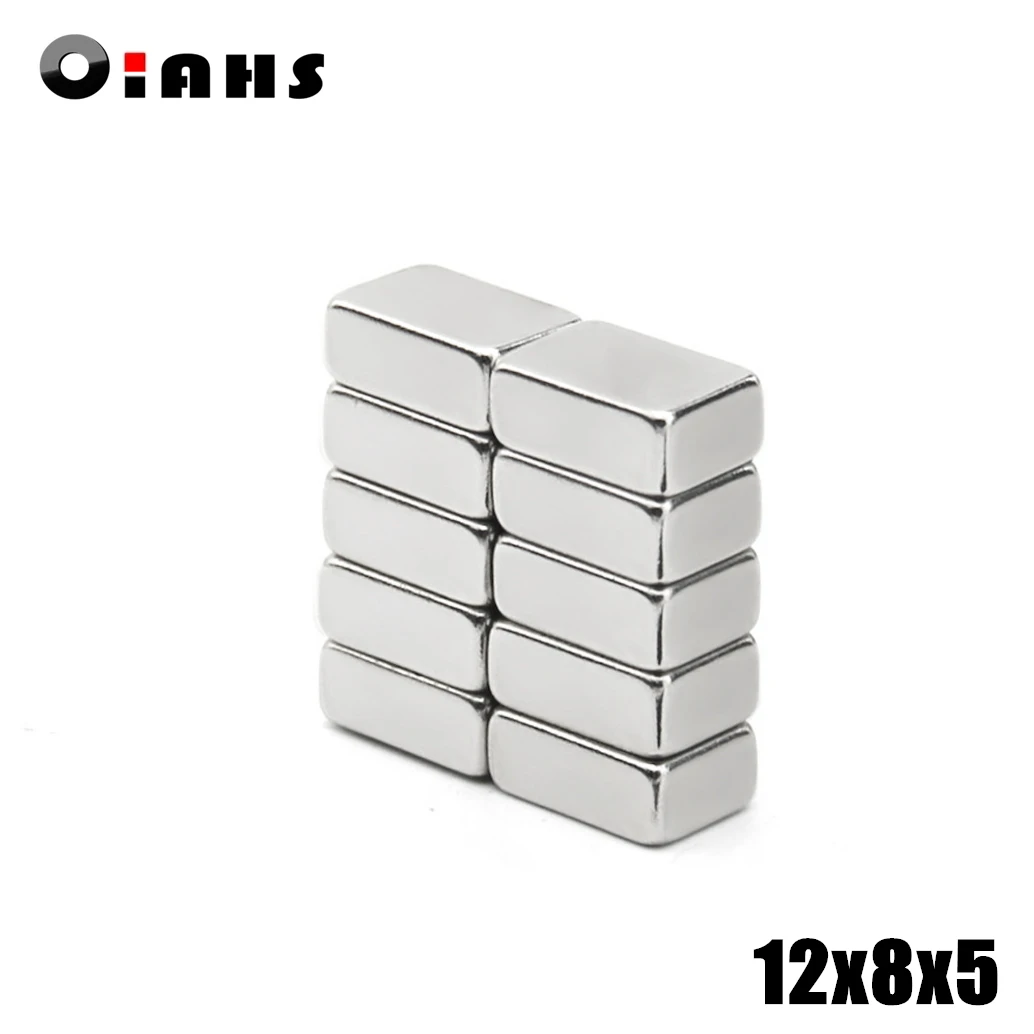200 шт. 12x8x5 неодимовый магнит 12*8*5 мм N35 NdFeB Блок супер мощный сильный постоянный
