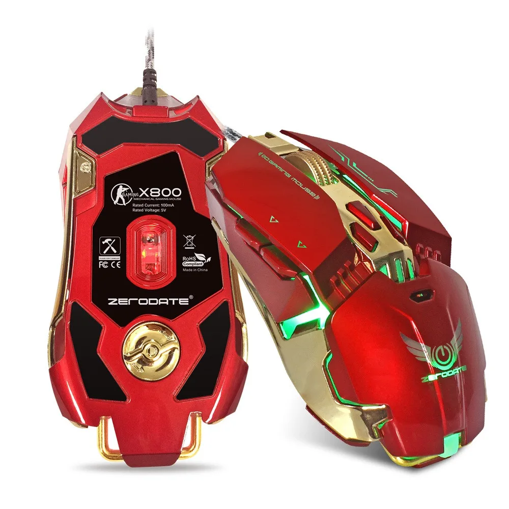 Профессиональная Проводная игровая мышь OMESHIN X800 с 4 регулируемыми светодиодными