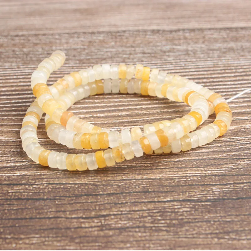 yellow DongLing Lan Li, модные ювелирные изделия, 2x4 мм, разноцветные натуральные камни, бусины, сделай сам, женский браслет, ожерелье, серьги-гвоздики и аксессуары - Цвет: yellow DongLing