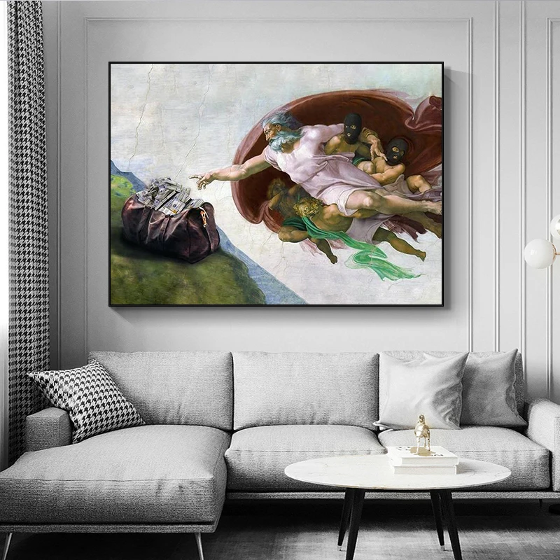 Микеланджело маскарадный человек принты монет на стене холст фотообои для