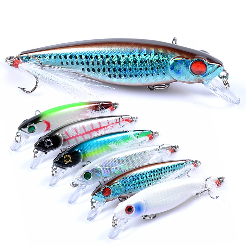 Приманка идущая ко дну Рыбацкая рыболовная приманка твердый воблер с перьями BKK