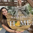 1 комплект, подвесной дверной знак, венок, вешалка для входной двери, Круглый уличный подвесной вертикальный знак, украшение для дома