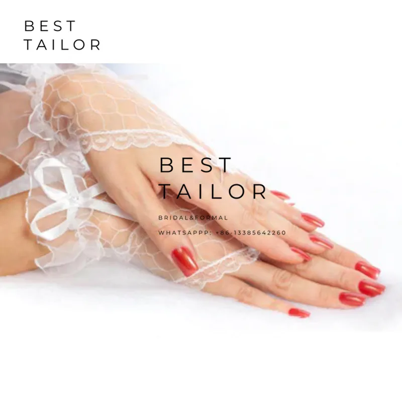 Короткие кружевные свадебные перчатки аксессуар для свадьбы без пальцев с