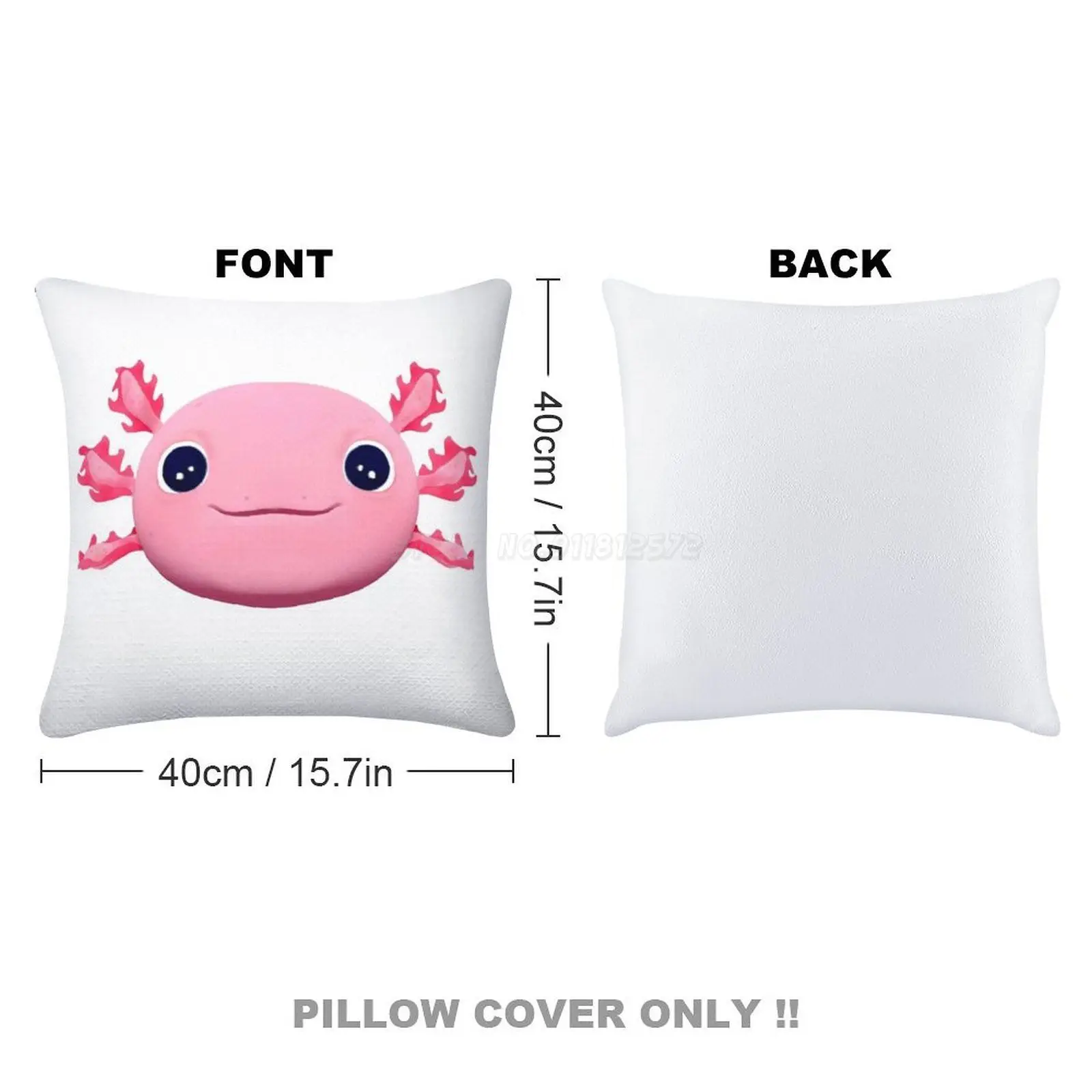 Смайлик Axolotl блестящая наволочка Блестящая декоративная подушка для вечерние
