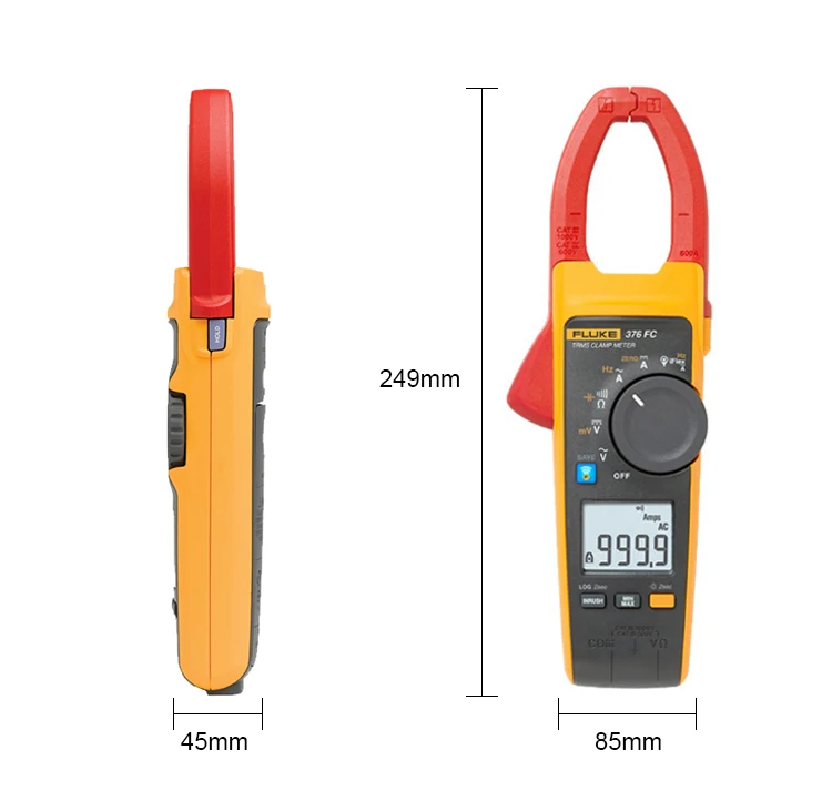 Fluke 376 FC True RMS 1000A AC/DC клещи с iFlex 2500A AC с нист-отслеживаемым сертификатом калибровки Fluke 376-FC