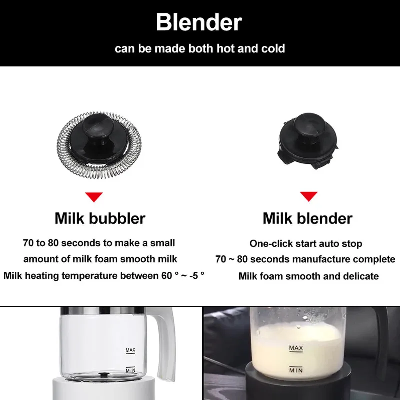 Espumadores de leche autom&aacute;ticos, taza el&eacute;ctrica de 600W para hacer leche fr&iacute;a y caliente, 220-240V, electrodom&eacute;sticos de cocina y la Oficina para el hogar, novedad-3