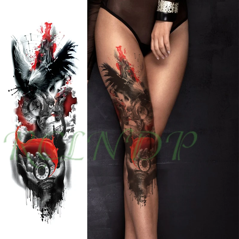 Водонепроницаемые временные тату наклейки карманные часы с орлом ангельские