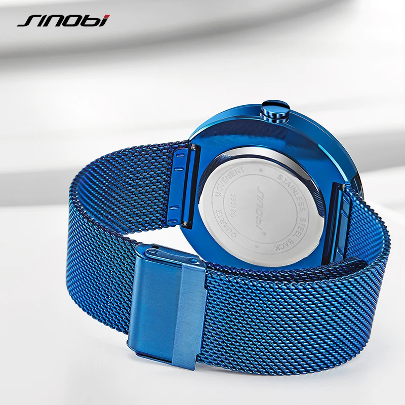 SINOBI Приборная панель автомобиля Синие Мужские часы модные скоростные Спортивные
