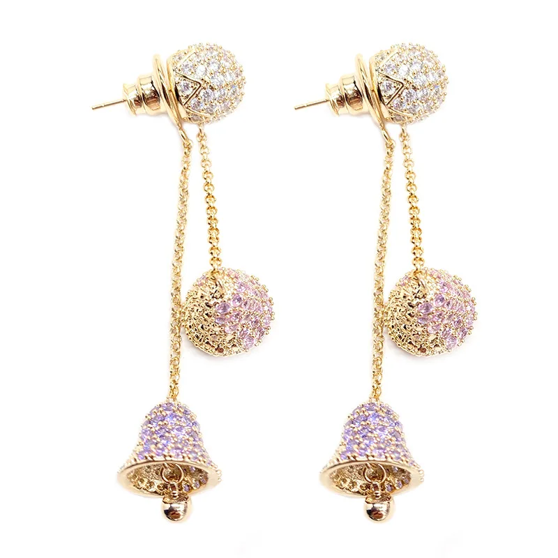 

Colorful bell shaped earrings elegant female exaggeration three dimensional color