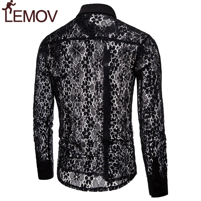 Роскошная кружевная рубашка с цветочной вышивкой для мужчин новинка 2018 года