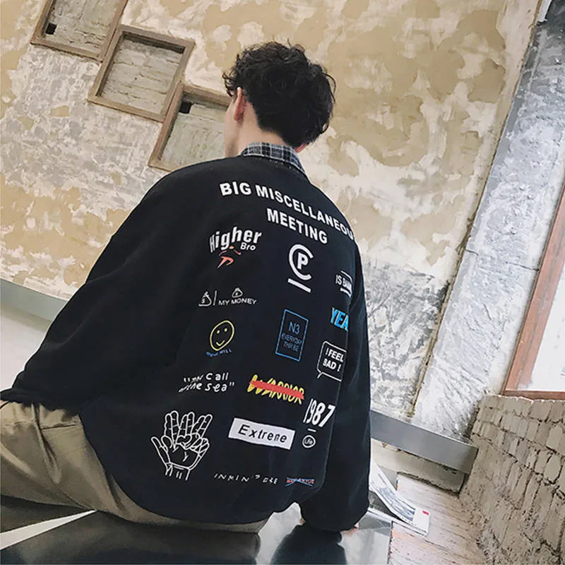 Свитшот мужской/женский однотонный с круглым вырезом | Мужская одежда