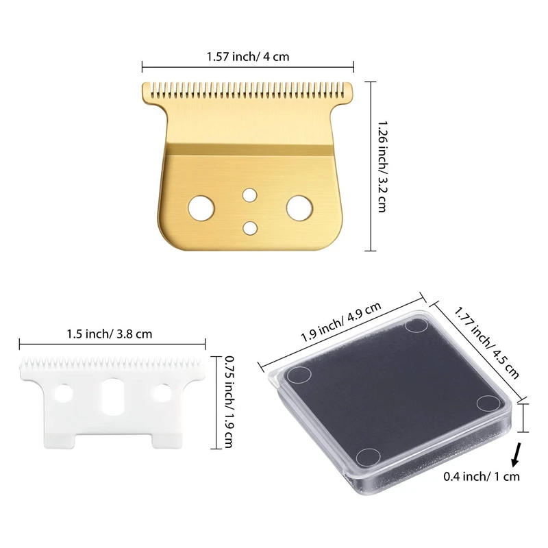 

2 Pairs Adjustable Replacement T Blade Outliner Replacement Blade Carbon Steel Blade Trimmer Blade for Andis