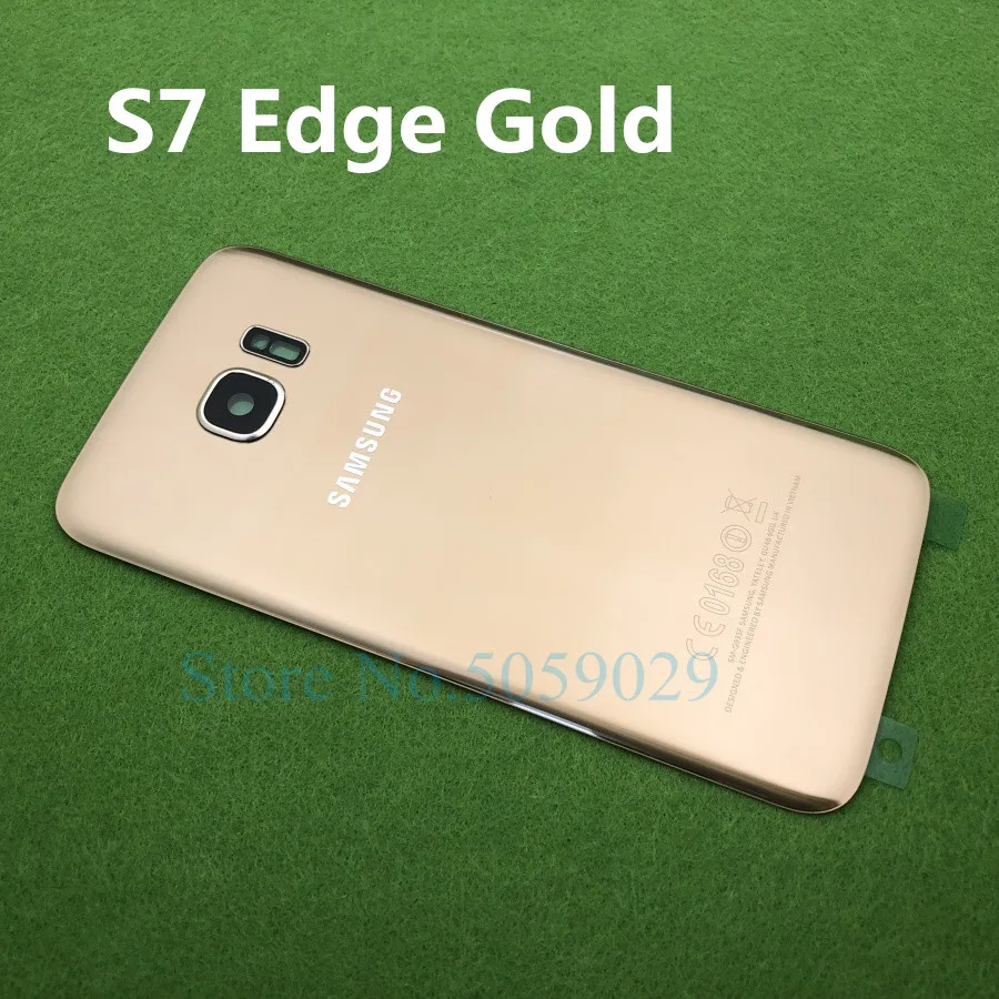 S7 Edge Gold Для SAMSUNG Galaxy S7 G930 SM-G930F S7 Edge G935 G935F Задняя стеклянная крышка батарейного отсека задняя дверь Корпус Задняя стеклянная крышка - Цвет: S7 Edge Gold