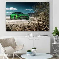 poster hd prints groene auto mercedes een m g gt supercar canvas wall art painting pictures voor woonkamer home decor modular