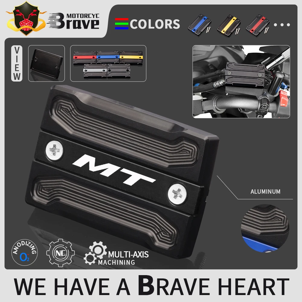 

Motorcycle Accessories For YAMAHA MT01 MT03 MT07 MT09 MT10 Frame CNC Aluminum Front Brake Fluid Reservoir Caps Cover MT 07 09 03