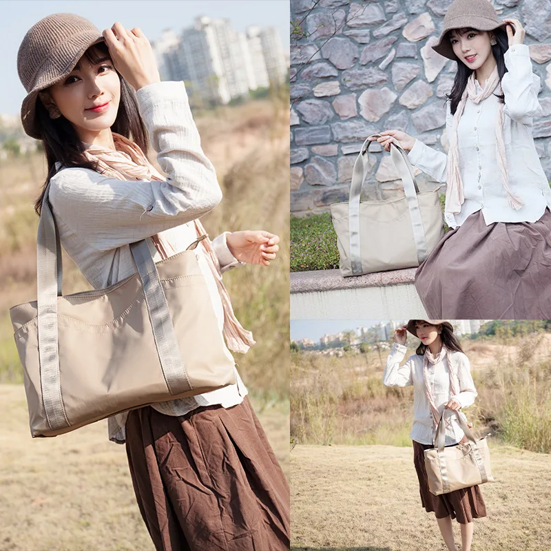 

2021 New Fashion Waterproof Nylon Shoulder Handbag Ladies Large Capacity Travel Shopping Bag Tote Bag Luxury Brand Handbags Sac