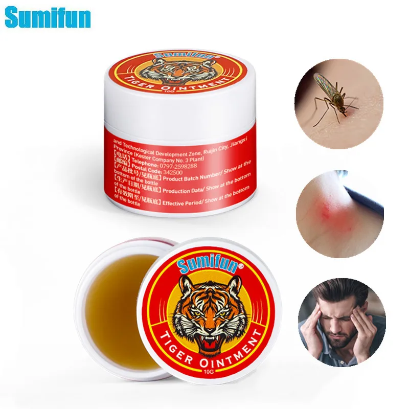Sumifun 10 г тигровый бальзам мазь против укусов насекомых облегчение головной боли