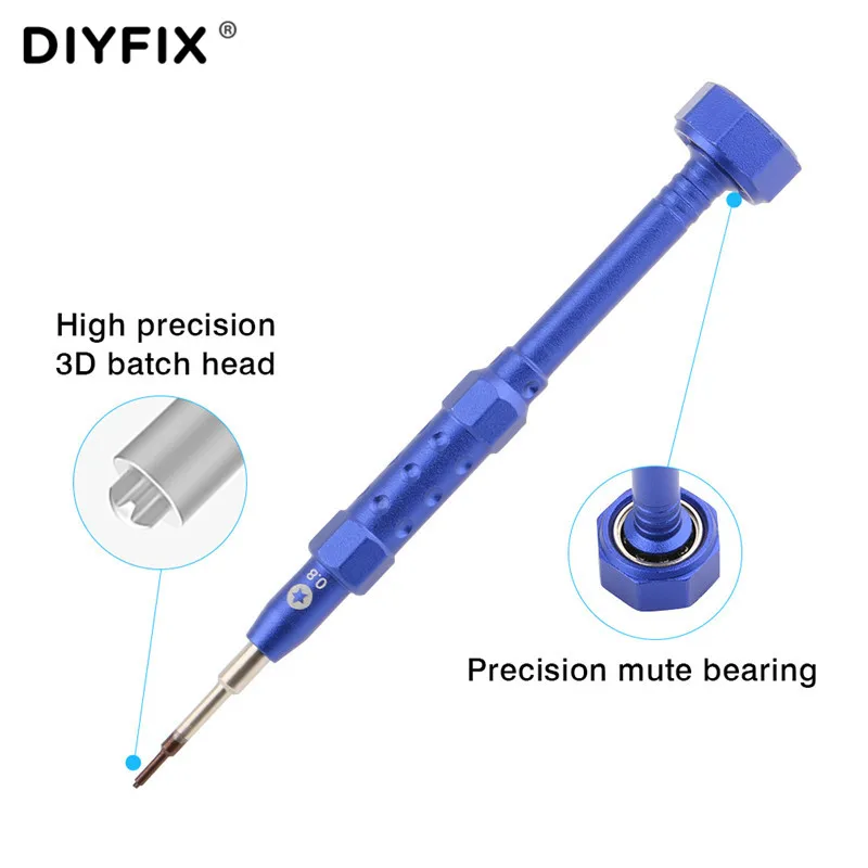 Прецизионная отвертка DIYFIX T2 5-точечная 0 8 для iPhone X 7 6S 6 ремонта разборки |