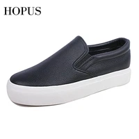 women sneakers leather shoes spring trend casual flats sneakers female new fashion comfort slip on platform vulcanized shoes