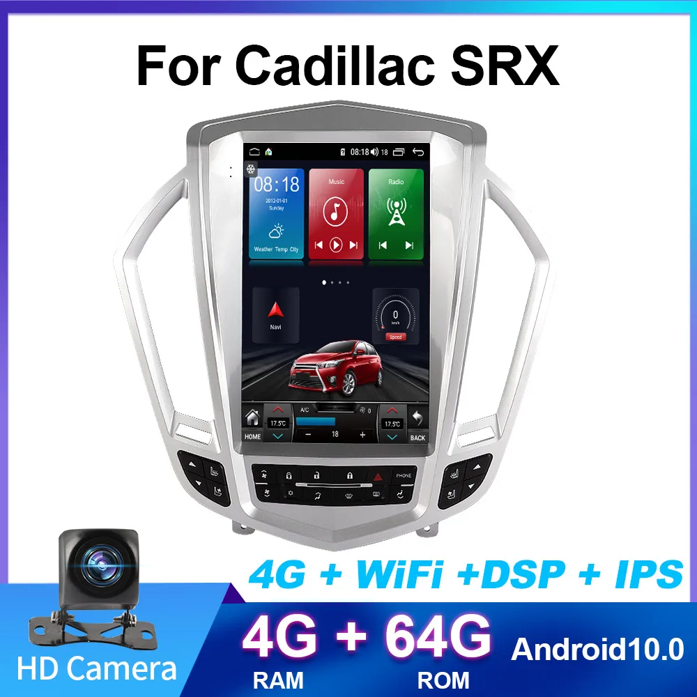 

For Cadillac SRX Andriod 10.0 - Car Multimedia GPS WIFI Bluetooth Player On-board display Car MP3 MP4 radio Navigation Audio
