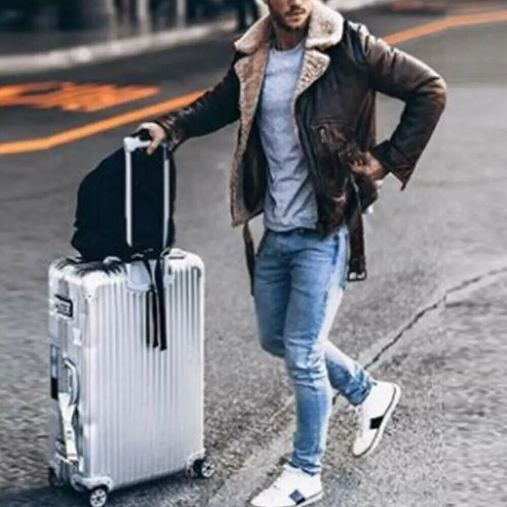 Мужские куртки воротник с лацканами тонкая кожаная куртка меховой подкладкой