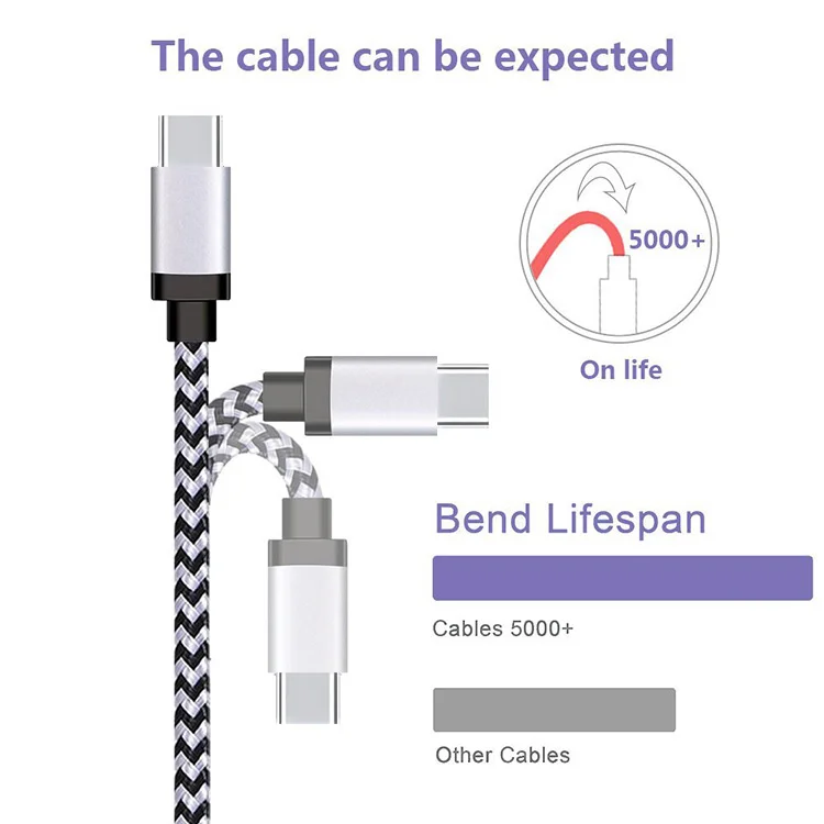 

3FT 6FT 10FT Nylon Braided Usb Charging Cable For Iphone Charger Mobile Phone
