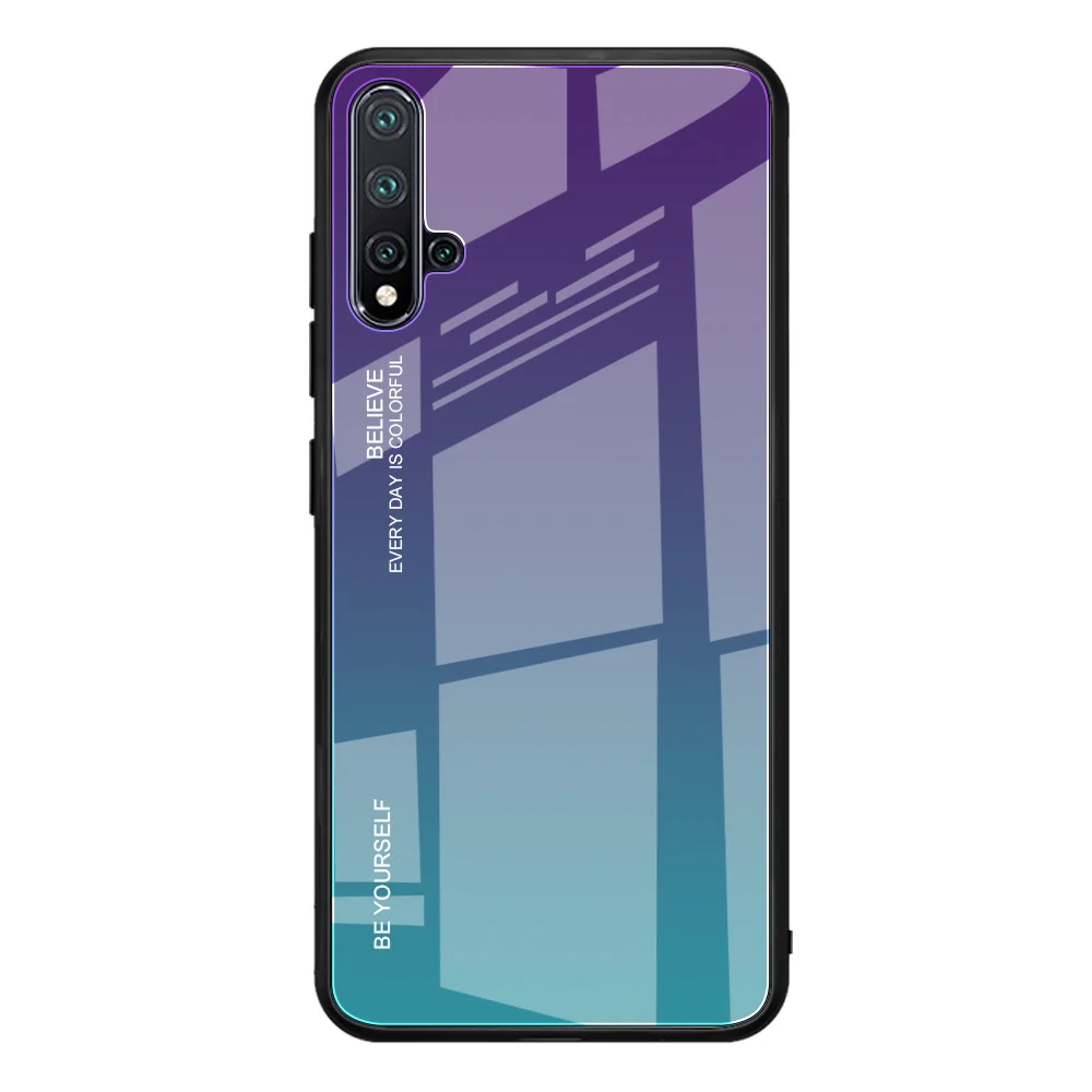 3 Чехол из закаленного стекла с градиентом Aurora для huawei Nova 5T 5 5i Pro Honor 20 Pro P20 Lite Y9 Prime mate 30 20 Lite 8X Max - Цвет: 3