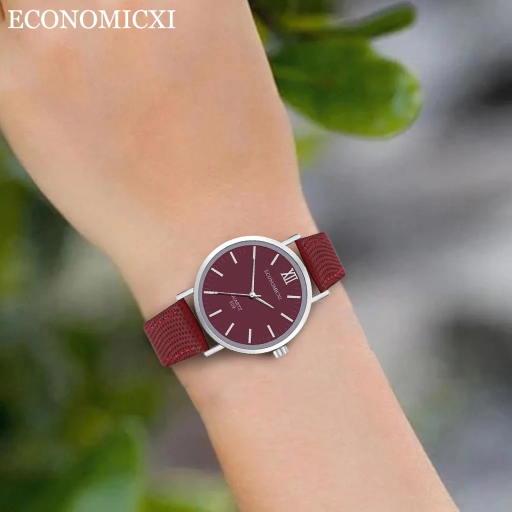Модные женские часы простые кожаные кварцевые наручные שעון לאישה relogio mulher
