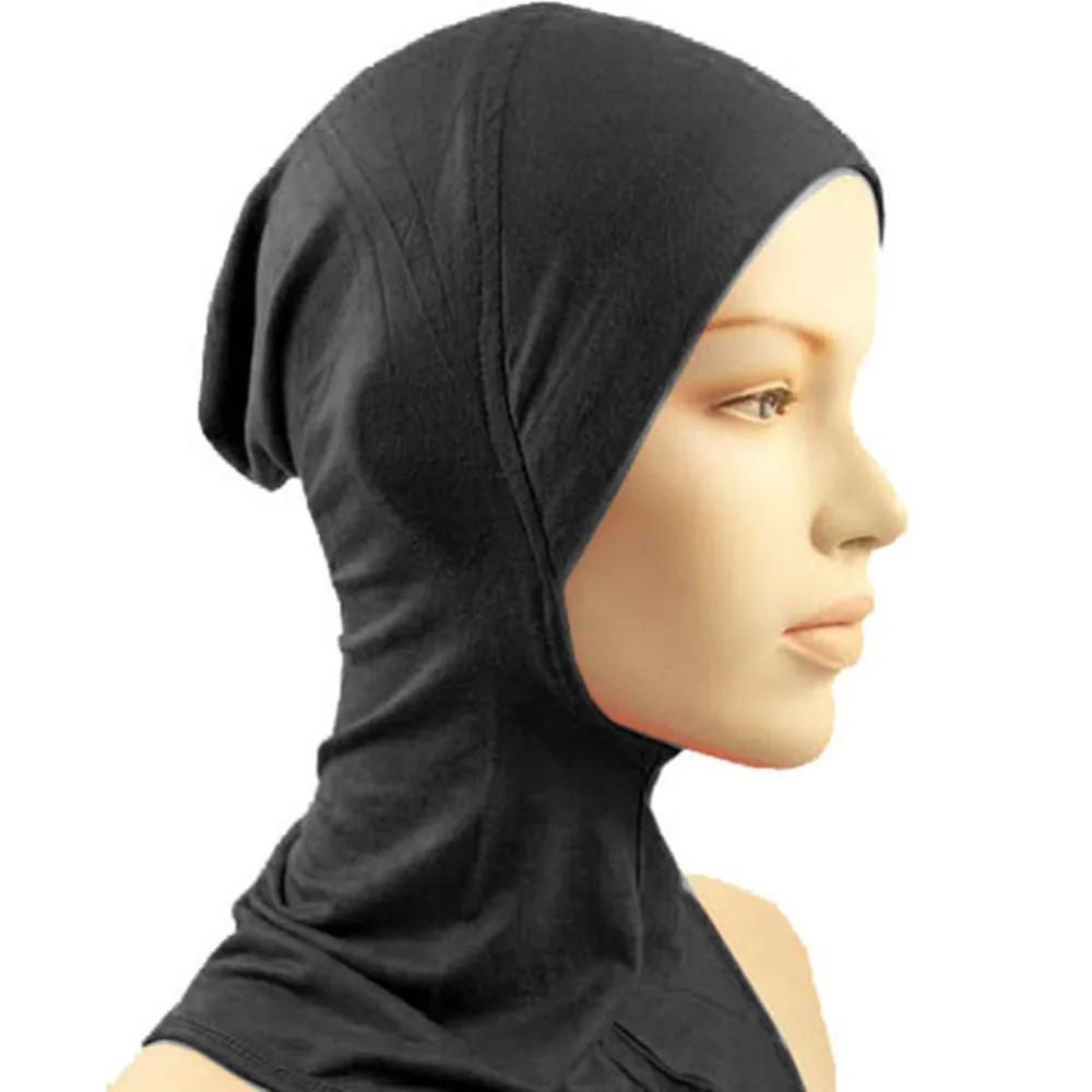 

New Under Hat Cap Bone Bonnet Ninja Inner Hijabs Women Muslim Islamic Wrap Headscarf Neck Full Cover Scarf 14 Colors W13