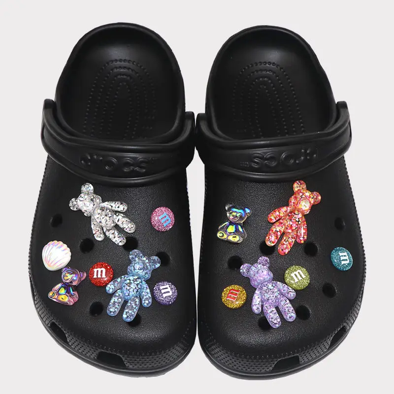 

Cute Cartoon DIY Croc Charms Designer Colorful Fashion Bear Clogs Shoe Buckle Fashion Vitality Shoes Charms for Croc Hot Sale