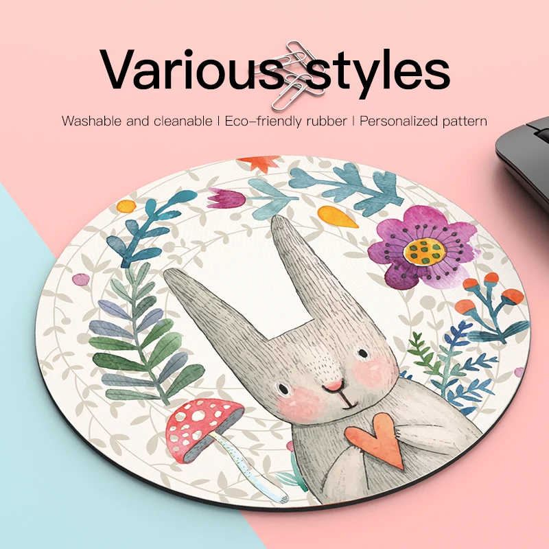 Круглый коврик для мыши 20 см Настольный с рисунком планшета и домашние офисные