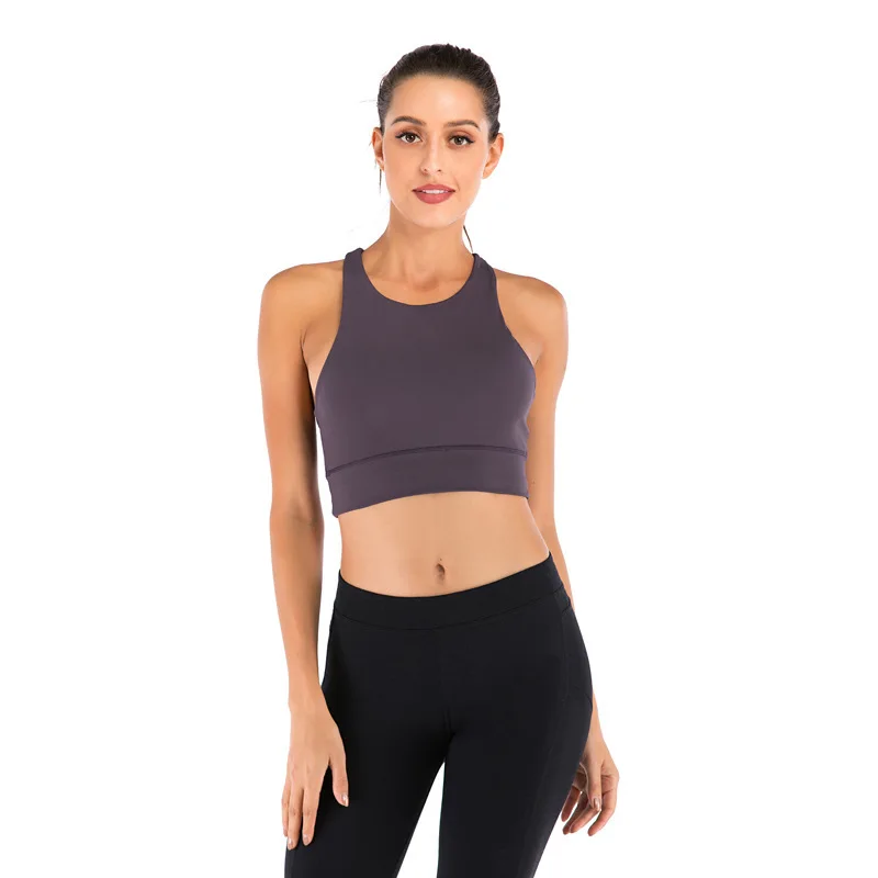

Women Tops Summer Vest Gathering Shock-Resistant Running Bra Quick-Dry Vest Fitness Bra