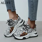 Женские модные кроссовки 2021 цвета; Сезон осень; На шнуровке со шнуровкой с леопардовым принтом светильник, женские кроссовки, спортивная обувь; Большие размеры 35-43 и выше, Larged-Размеры мягкой плоской подошве; Женская обувь на плоской подошве