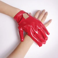 sexy pvc shiny glove latex faux leather hollow out punk gloves sexy hip pop jazz outfit mittens cosplay costumes accessory f17