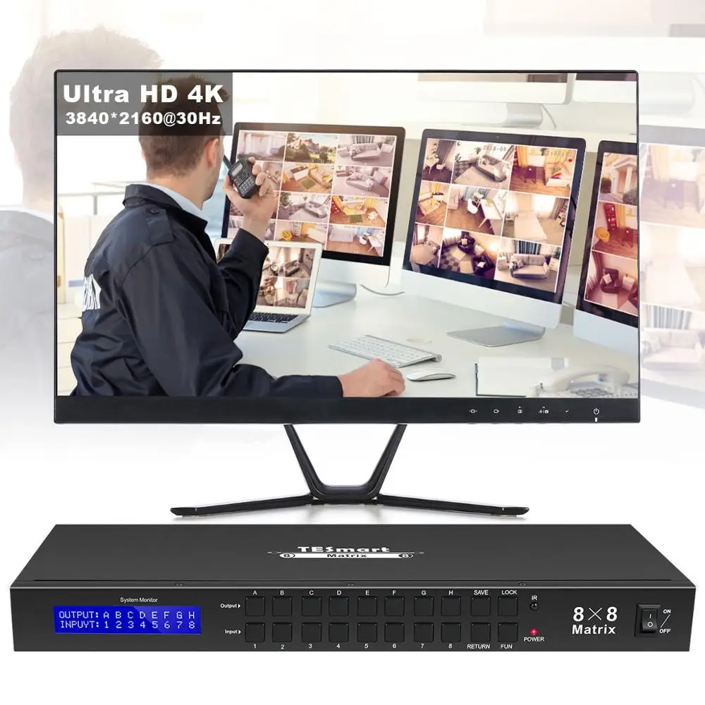 4K Ultra HD HDMI Матрица 8X8 коммутатор сплиттер до 4Kx2K @ 30 Гц 1080P 60 Поддержка LAN порт