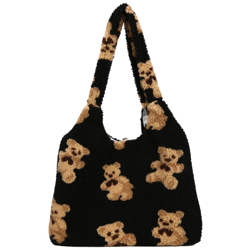 

Winter Warm Soft Lambswool Handbags 2021 Totes Women's Shoulder Bag Handbags and Purses Lady Crossbody Hand Bags