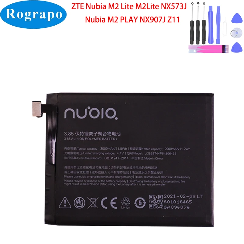 new original 3000mah li3829t44p6h806435 battery for zte nubia m2 lite m2lite nx573j m2 play nx907j z11 nx531j cell mobile phone free global shipping