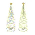 Рождественская спиральная елка, романтический рождественский спиральный светильник, Уличные светильники на солнечной батарее, водонепроницаемые и красочные для дома Sh