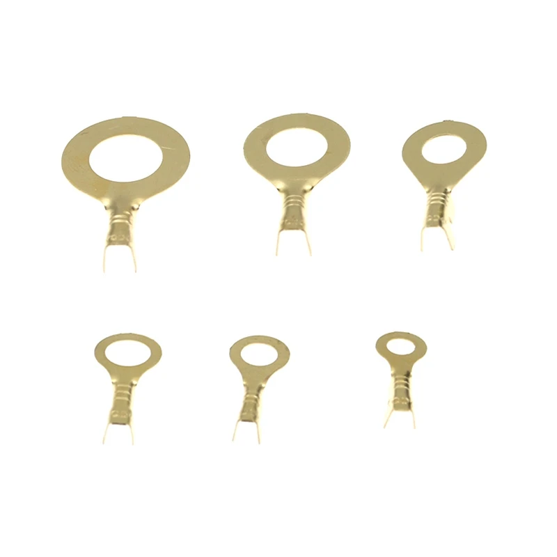 

150 Pcs Cable Ring Terminal Ring Cable Lugs Copper Lugs Ring Terminals Connectors Brass Crimp Cable Wire Terminals
