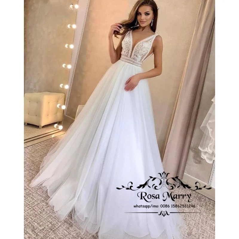 

Modest Plus Size Boho Wedding Dresses 2021 A Line V Neck Vintage Lace Tulle Vestido De Novia Cheap Country Beach Robe De Mariage