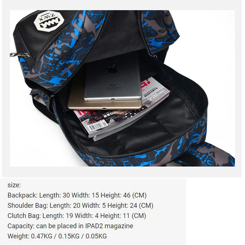 Женский холщовый рюкзак 3 шт./компл. школьный для колледжа модный подростков