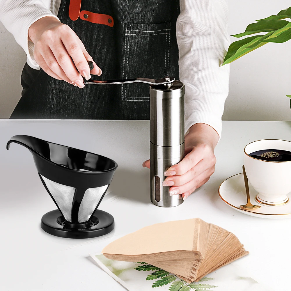 Многоразовая кофеварка с одной чашкой для заваривания кофе капельница (черная) 2 4