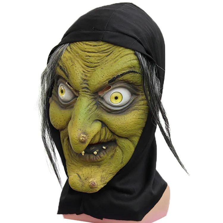 

Хэллоуин ужасная маска для пожилых женщин Косплей смешная маскарадная вечеринка ведьма головной убор реквизит для представлений