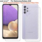 Для Samsung Galaxy A32 5G  4G 1 комплект = мягкая задняя пленка из углеродного волокна + ультратонкая защитная пленка из закаленного стекла